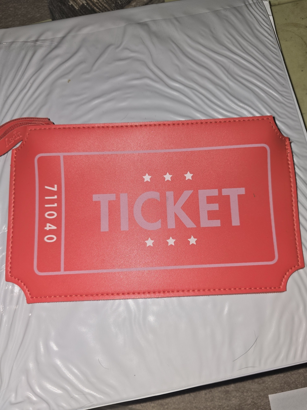 Red Ticket Zipper Bag